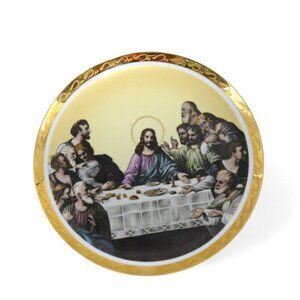 LAST SUPPER Decorative Gold Trimmed Ceramic Plate Japan Vintage 10"